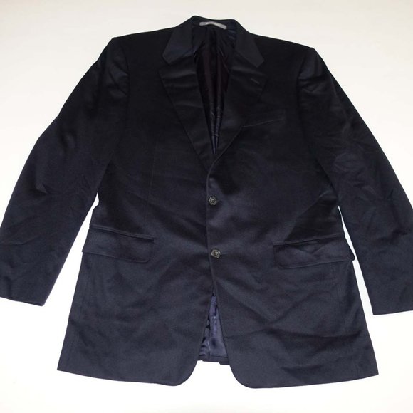 Hickey Freeman Men's 100% Cashmere Sport Coat Size 42 Regular Navy Blue Jacket R